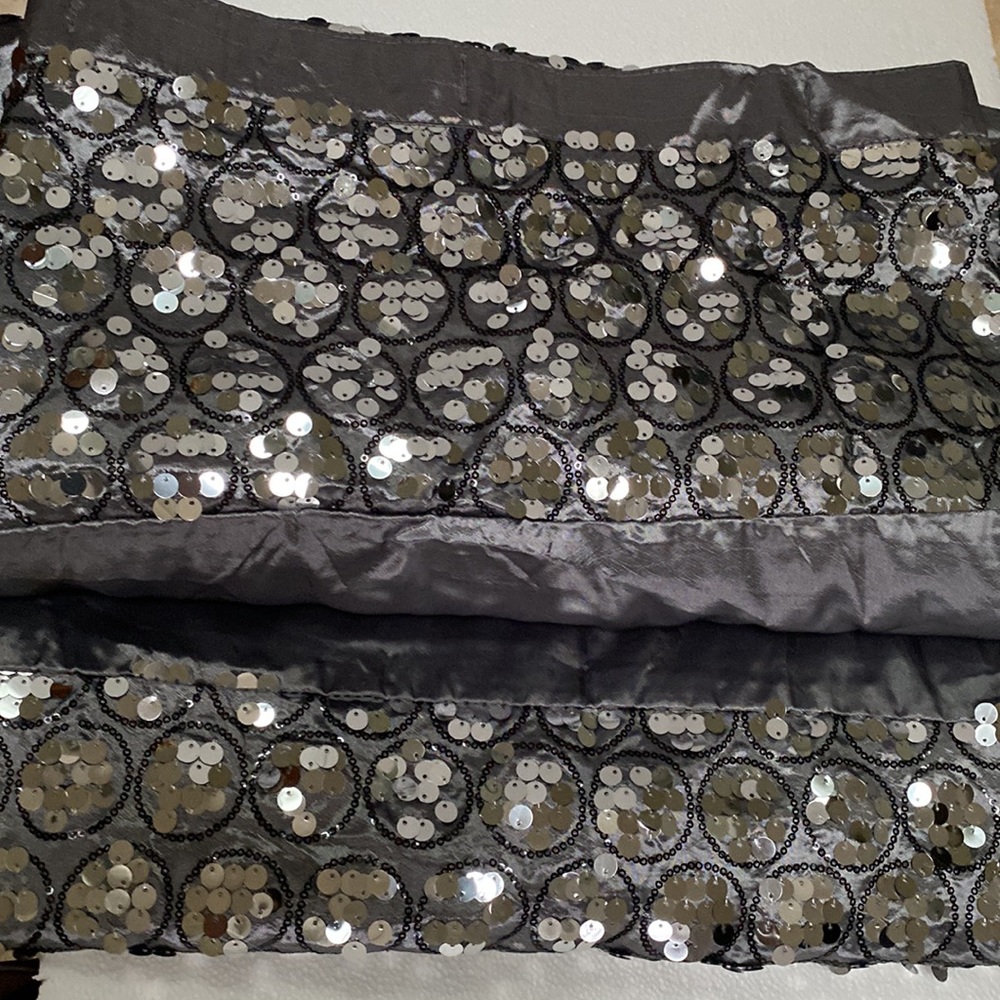 Sinatra shower curtain. 70 by 72 . Silver bling .